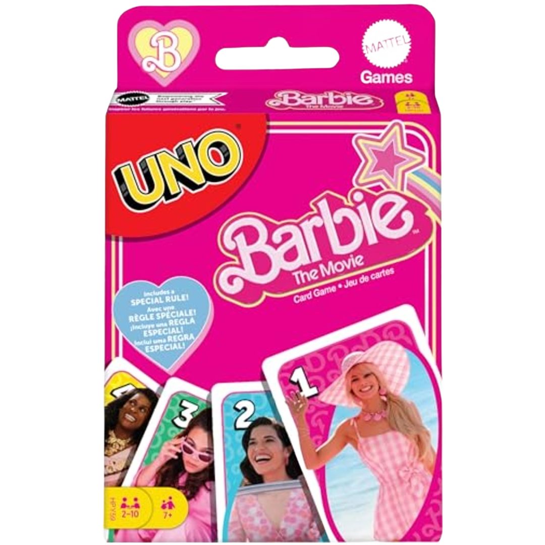 GAME UNO HPY59-9757 BARBIE THE MOVIE *EF / UNO Barbie The Movie Card Game, Inspired by the Movie for Family Night, Game Night, Travel, Camping and Party, HPY59
